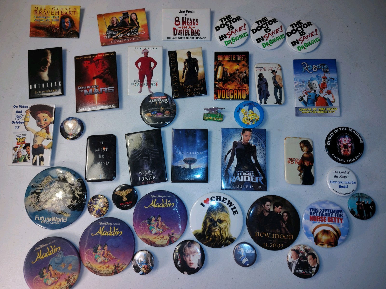 Promotional Promo Pin Mixed Lot Buttons Movies And Television TV Shows Disney