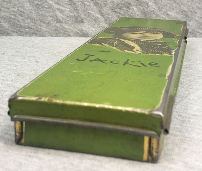 Antique Jackie Coogan Metal Pencil Case Charlie Chaplin Uncle Fester C. 1921
