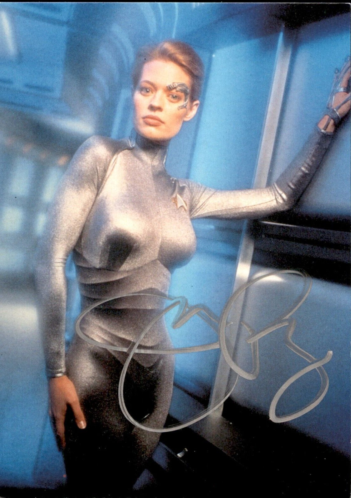 Jeri Ryan Signed Star Trek Voyager Seven Of Nine Postcard Photo 7 Of 9 JSA COA 7