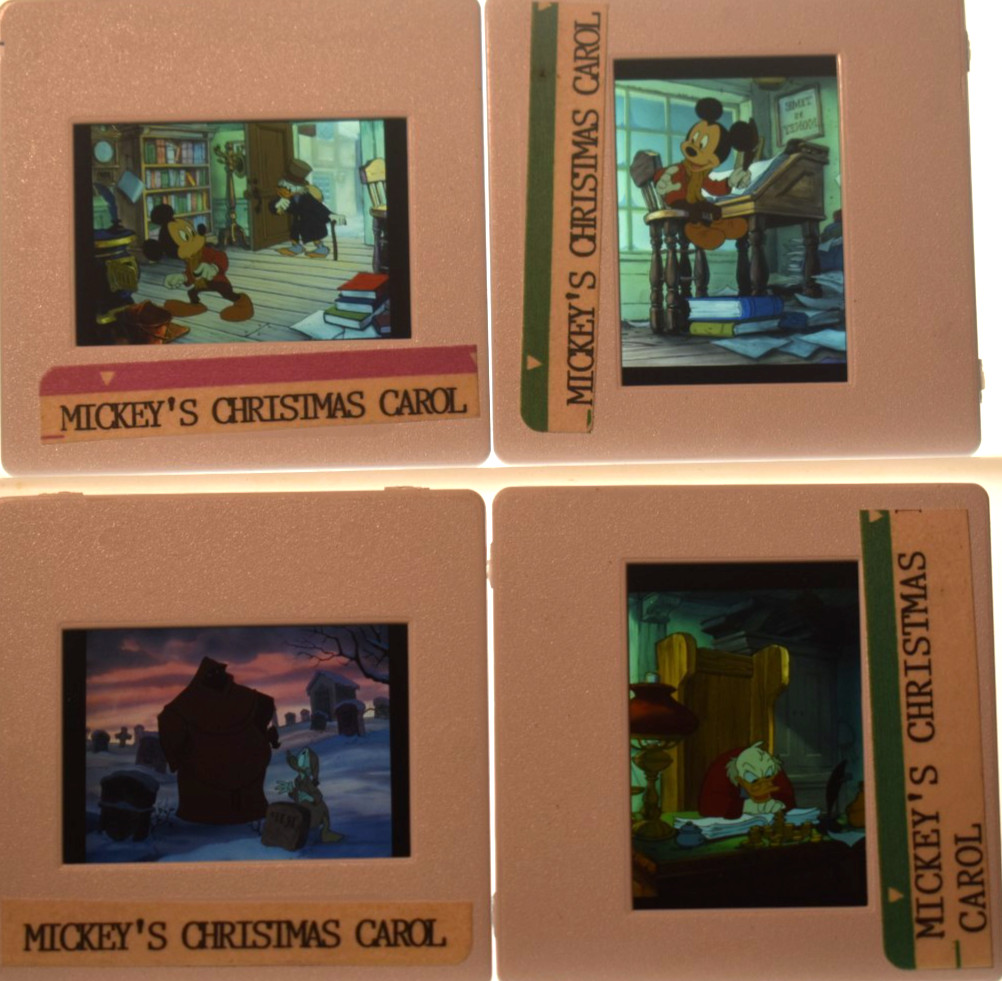 Mickey’s Christmas Carol Movie 1983 Lot of 4 Publicity Promotion 35mm Slides