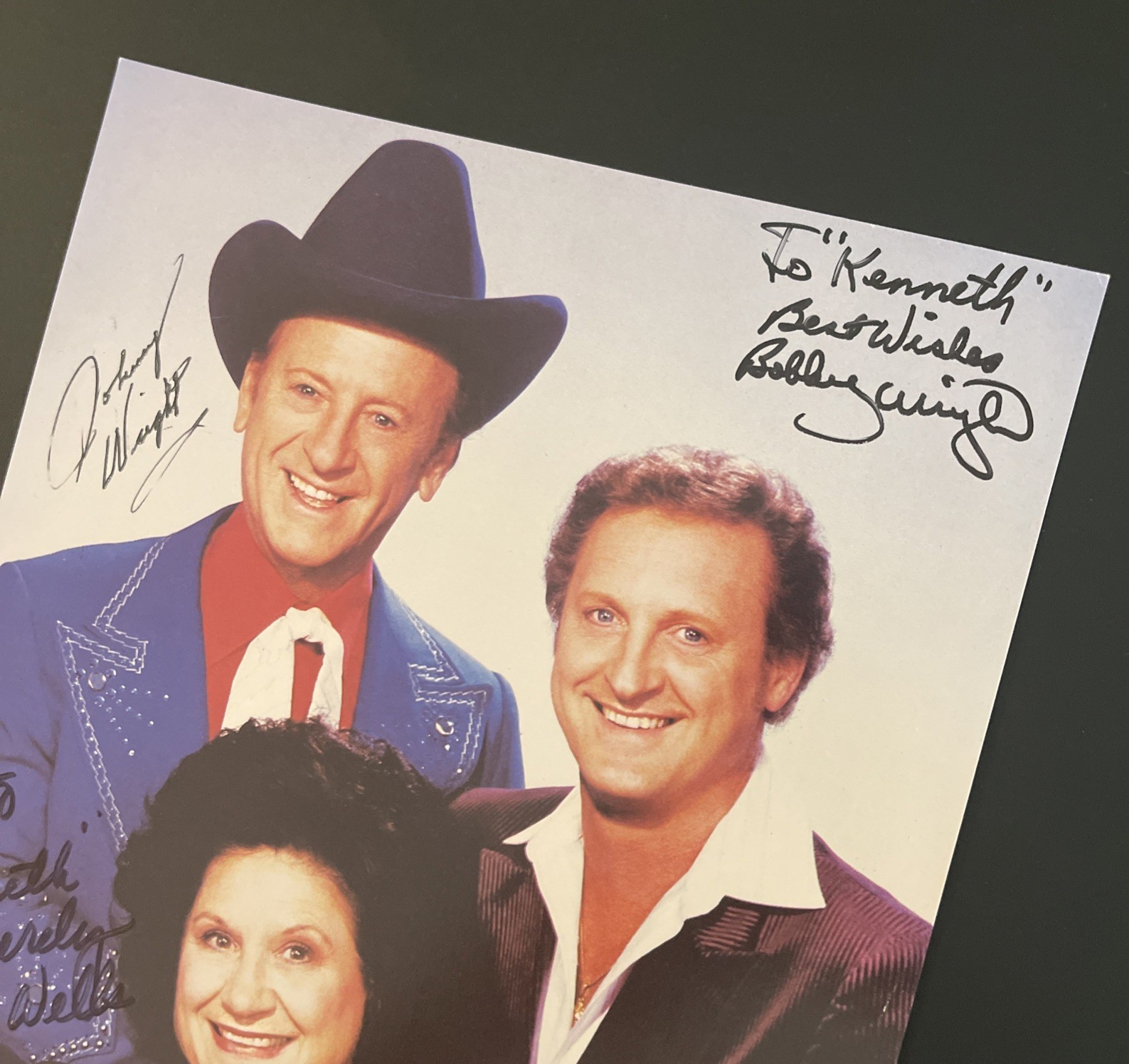 KITTY WELLS, JOHNNY & BOBBY WRIGHT: Hand Signed Celebrity Photo 8 x 10” / KSK