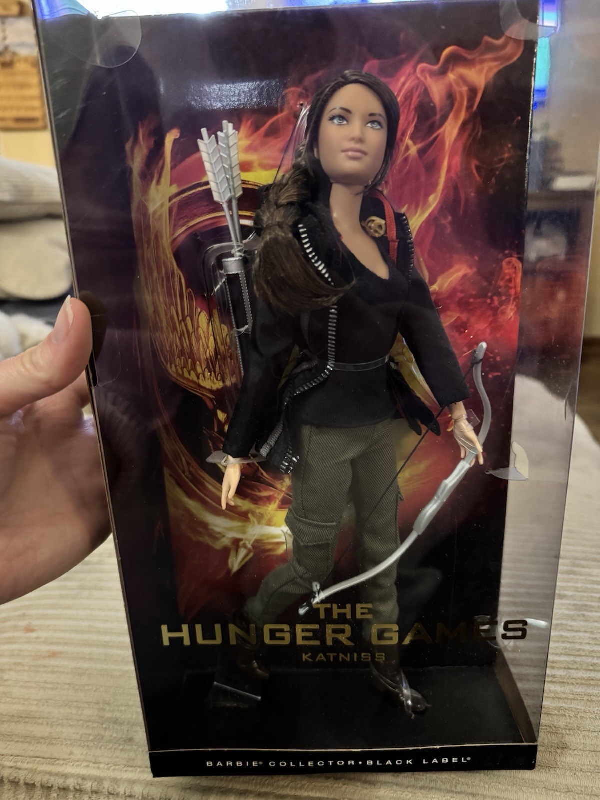 The Hunger Games Katniss Barbie Collector Doll Black Label 2012 NIB