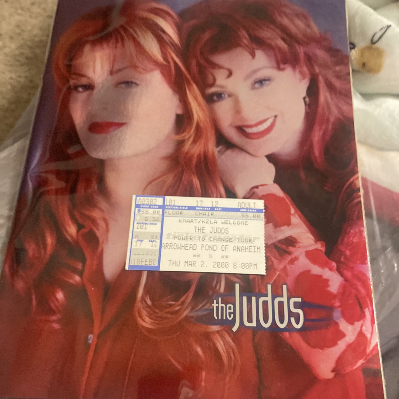 Original 2000 The Judds Tour Program Power To Change Wynonna Naomi With Ticket