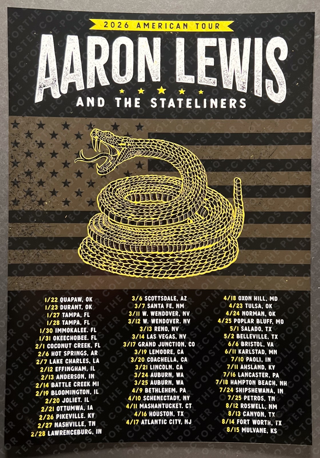 Aaron Lewis and the Stateliners 2026 Tour Concert Show Promo Poster