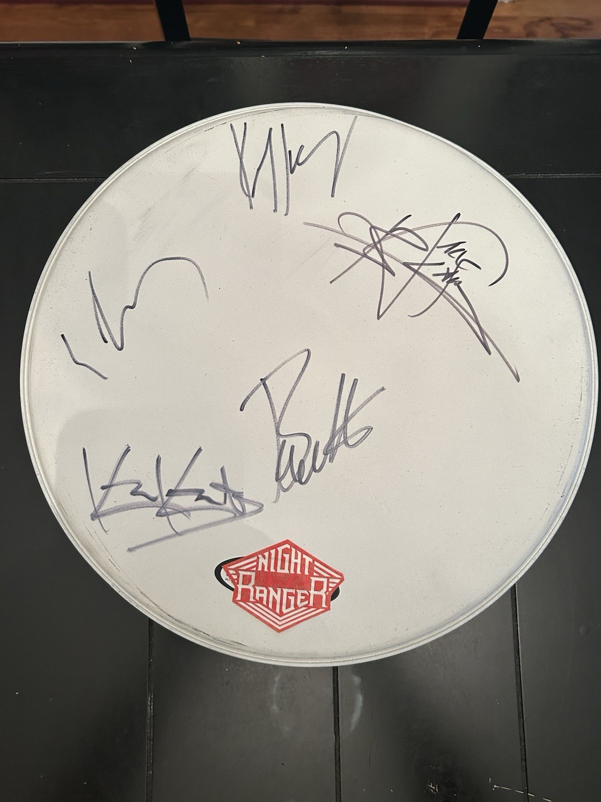 Night Ranger Signed Drumhead Autographed Kelly Keagy Jack Blades Brad Gillis 14”