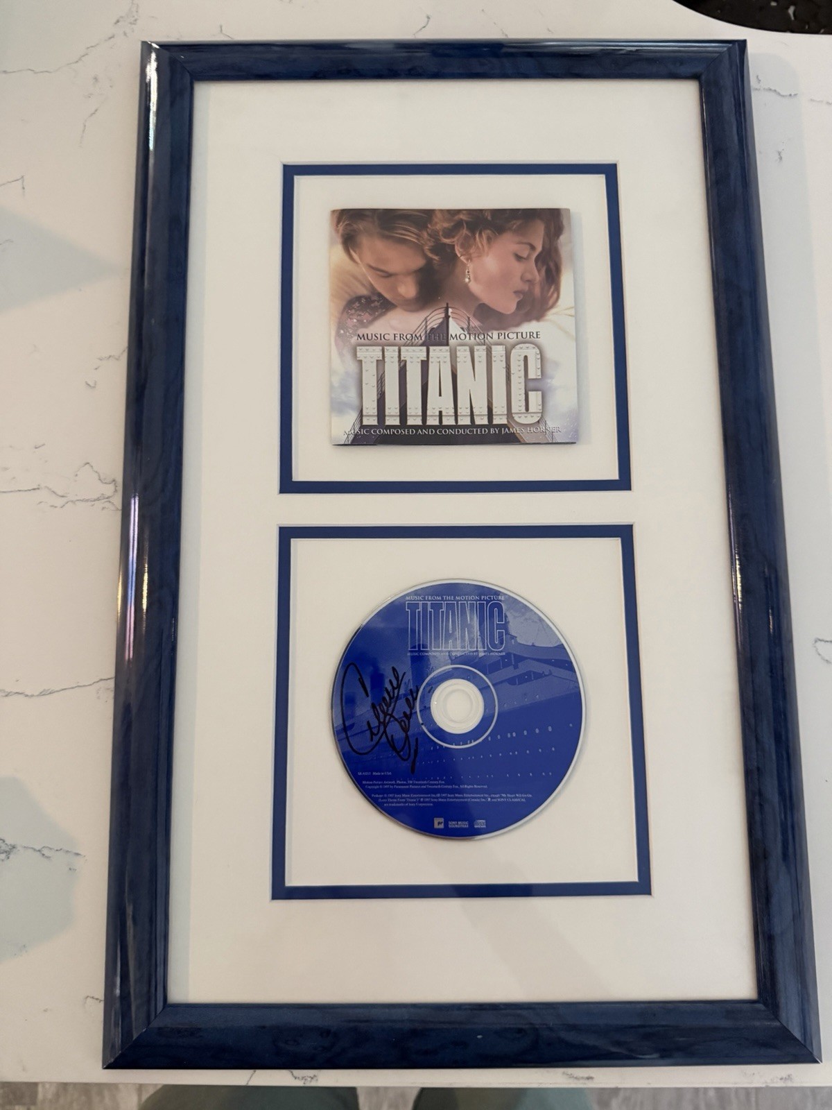 Celine Dion Signed Autograph Titanic OST Soundtrack CD Framed COA