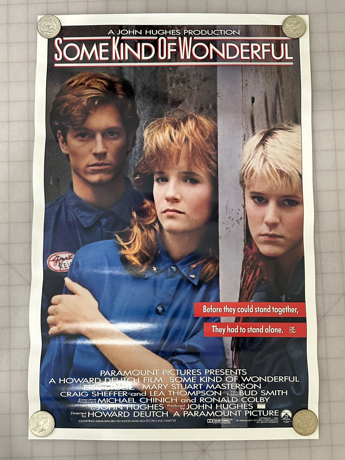 1986 SOME KIND OF WONDERFUL 20 1/2″ X 13 1/2″ VINTAGE MOVIE POSTER
