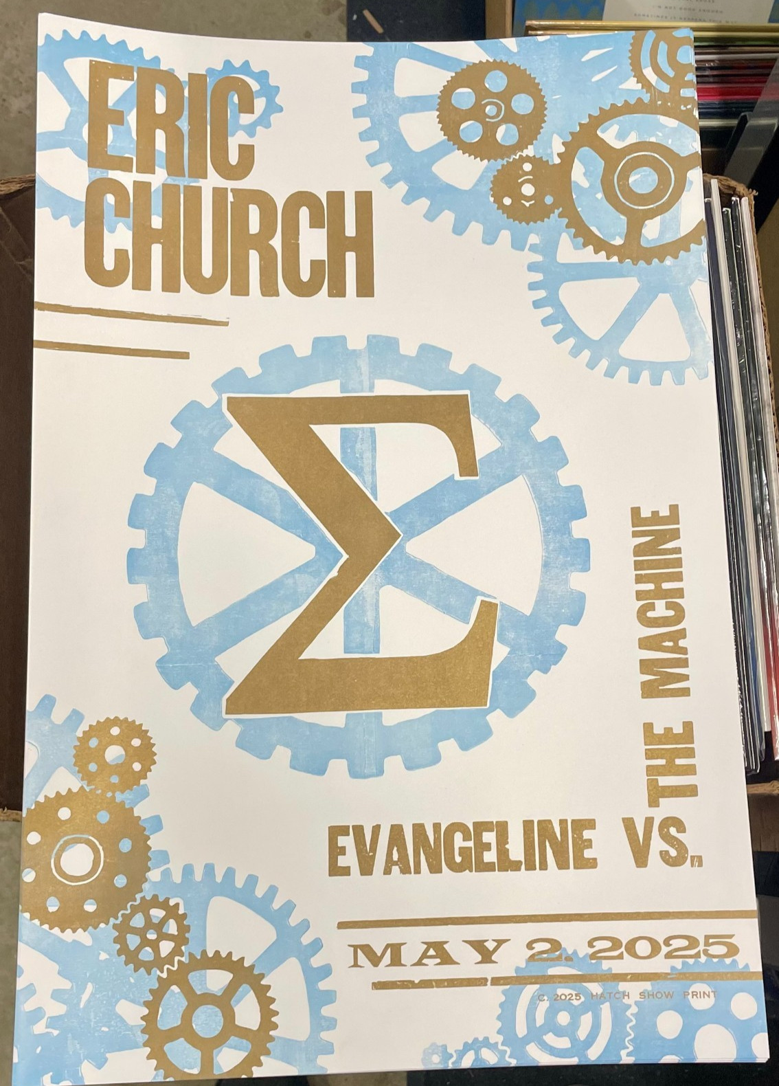 ERIC CHURCH EVANGELINE VS THE MACHINE RECORD RELEASE PARTY POSTER COUNTRY 22X15