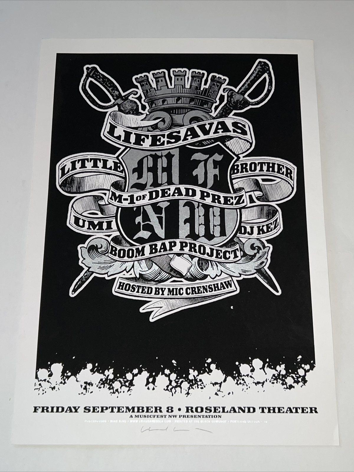 Lifesavas Little Brother M1 Dead Prez Original Portland Oregon Concert Poster