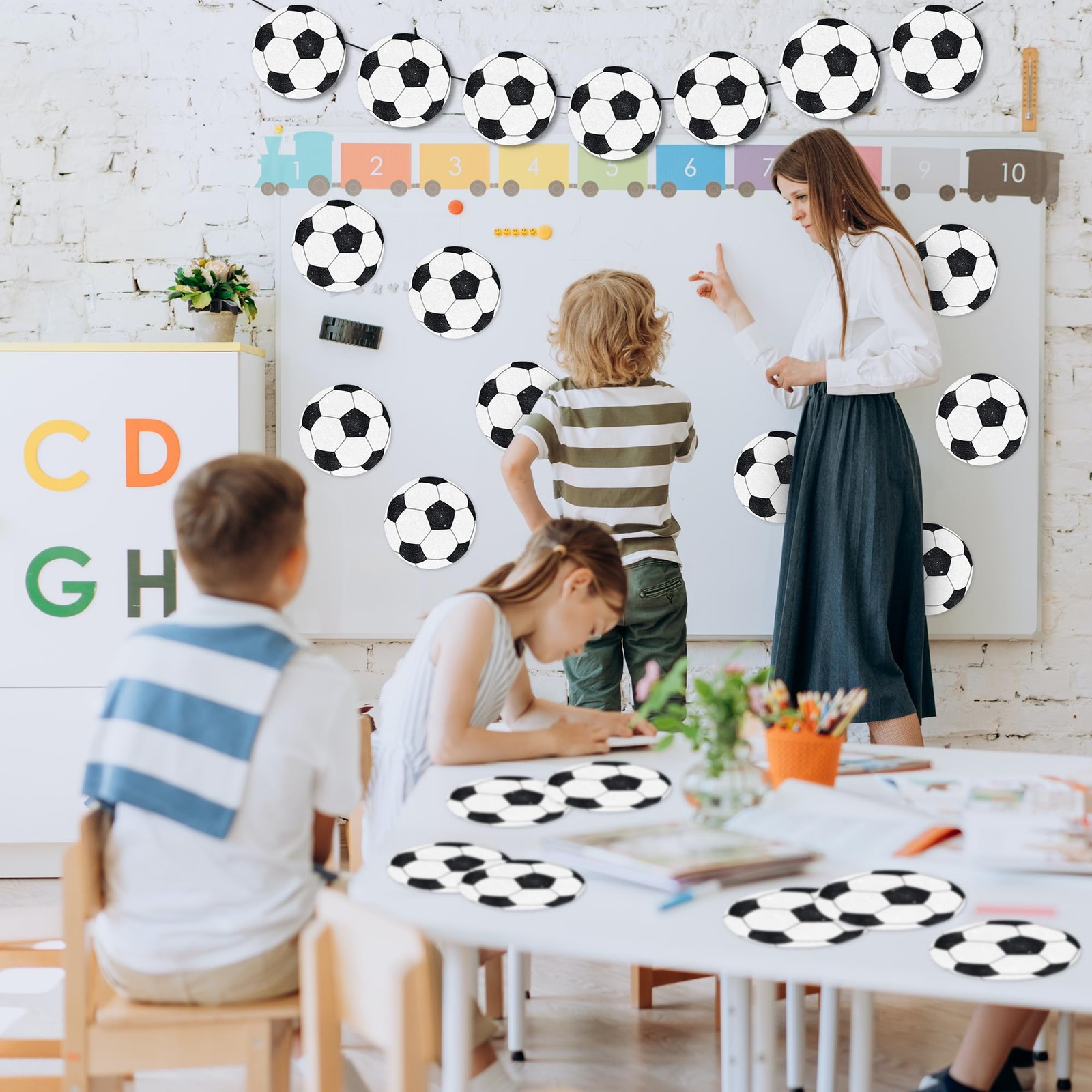 11 Inches Glitter Soccer Cutouts – 25Pcs Large Size Sport Ball DIY Paper Cuts…