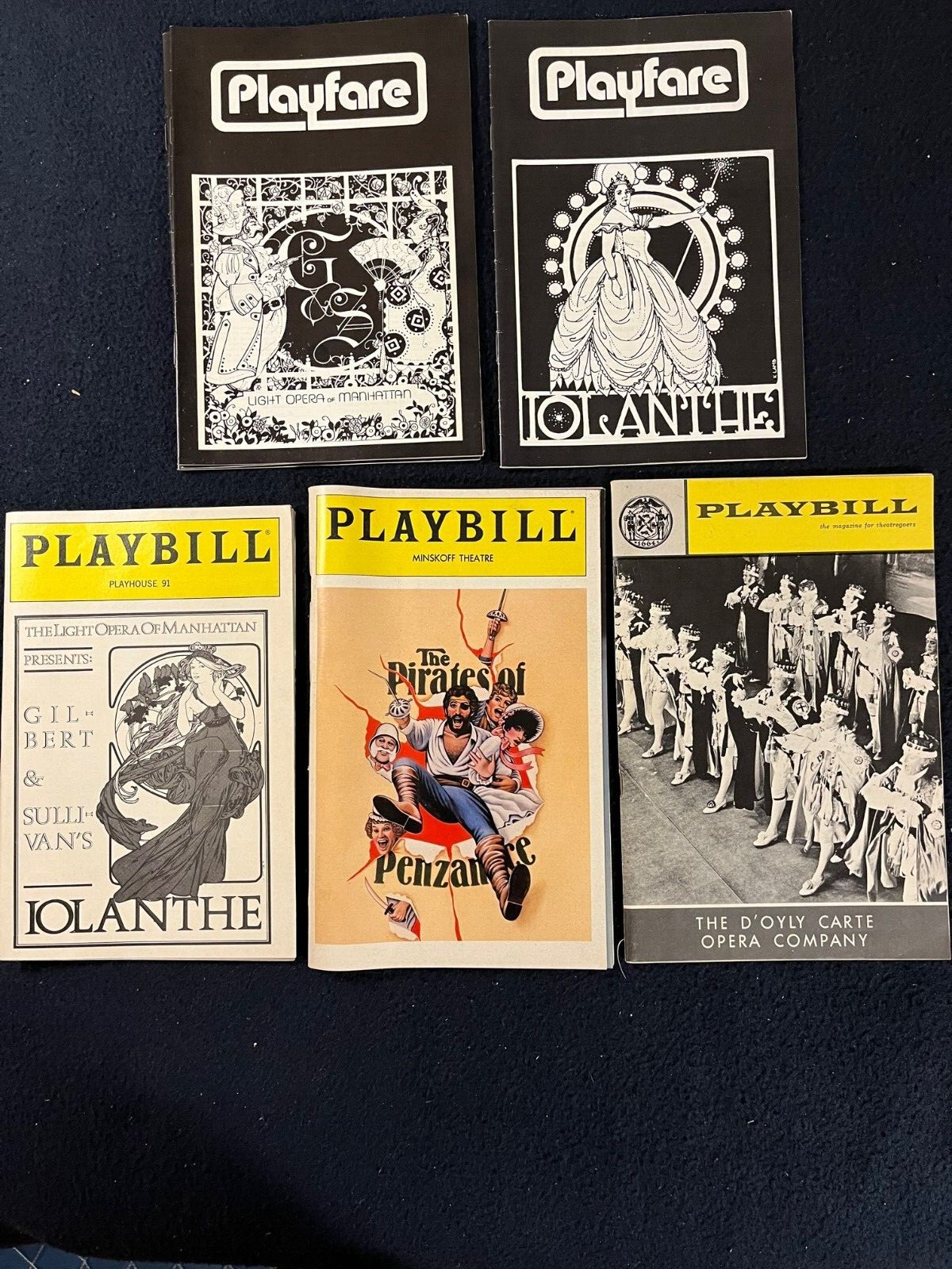 Lot of 5 Gilbert & Sullivan Playbills 1964 – 1988, See Details in Description