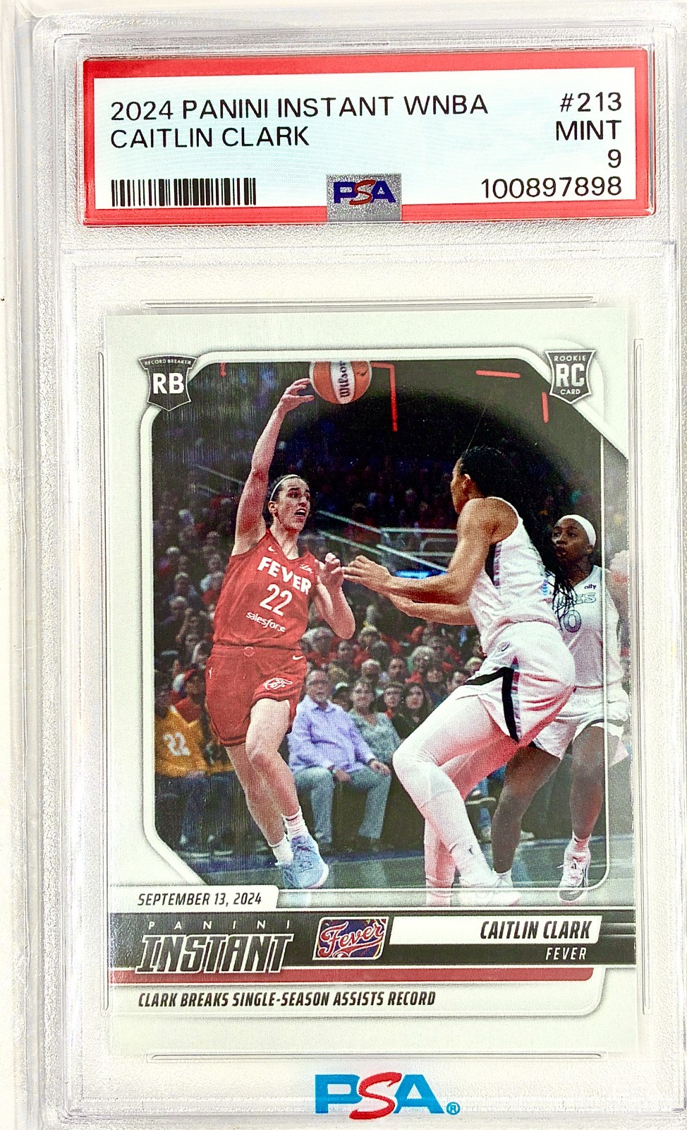 Panini 2024 Instant WNBA Caitlin Clark Rookie RC #213 PSA 9 Indiana Fever