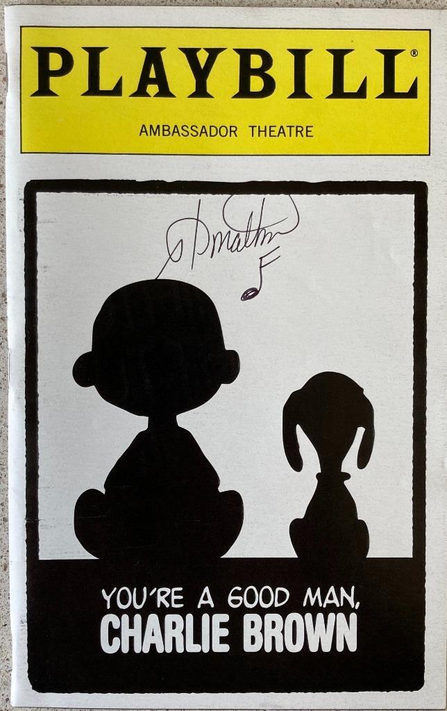 Stanley Wayne Mathis Signed Playbill You’re a Good Man, Charlie Brown Schroeder