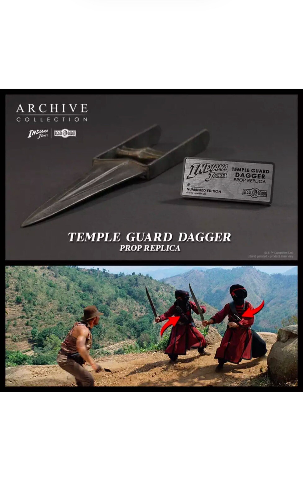 REGAL ROBOT Indiana Jones Temple of Doom Guard Dagger 1:1 Prop Replica NEW #91