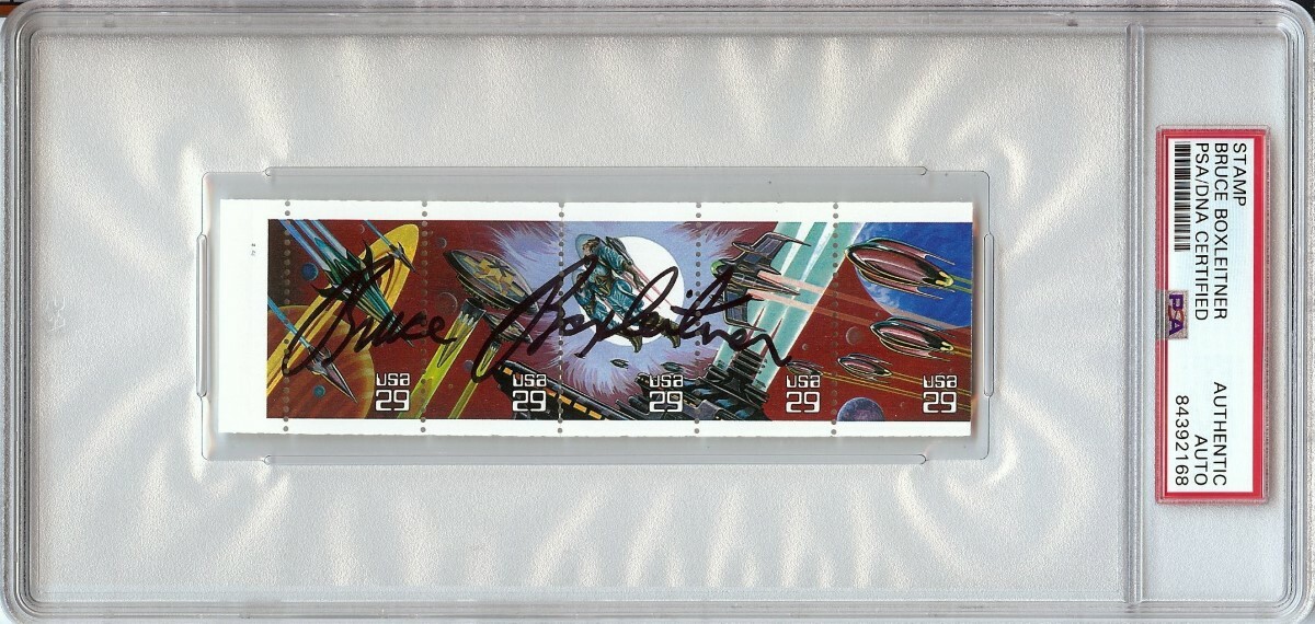 Bruce Boxleitner Signed Autographed Postage Stamp Strip Babylon 5 PSA 84392168