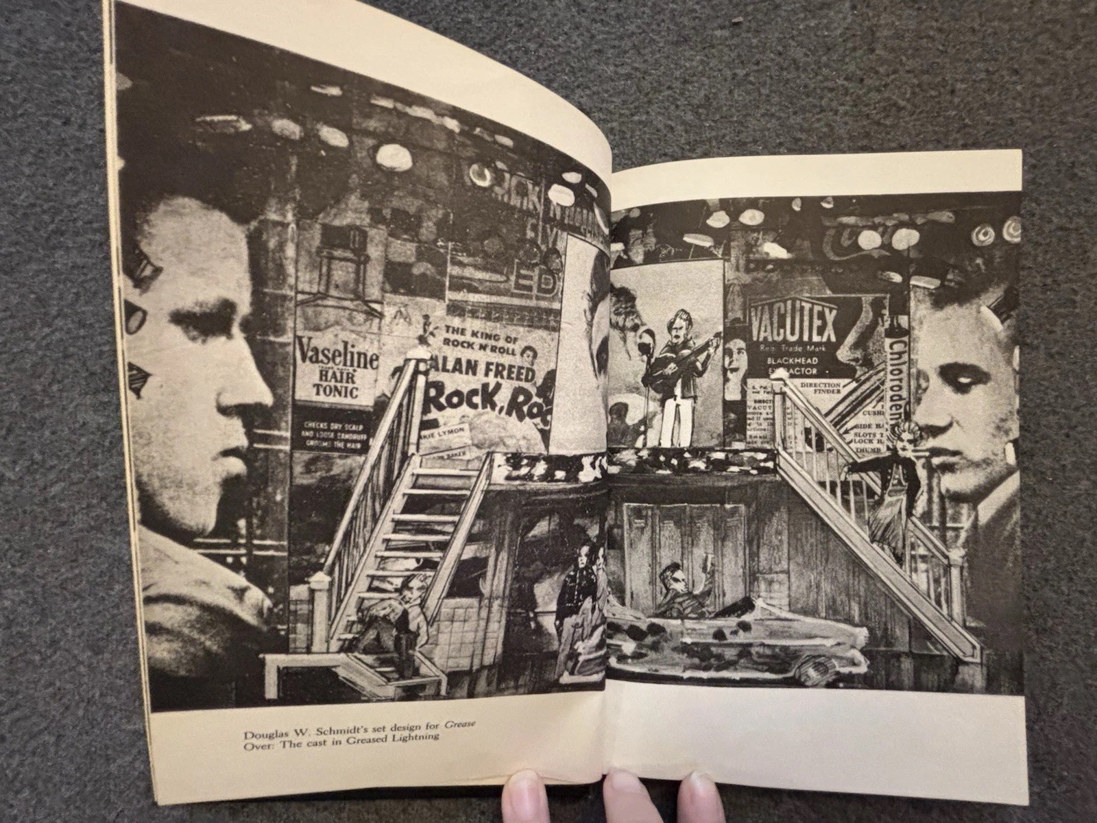 Grease Original Broadway Cast Script 1950s Rock ‘N Roll Musical Hardcover Book
