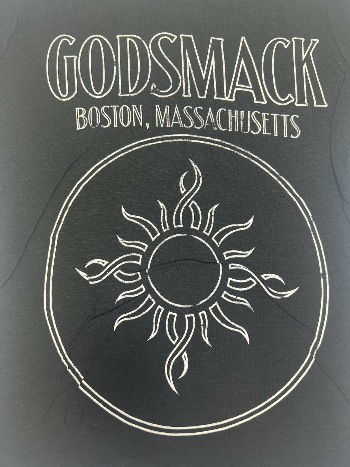 GODSMACK Boston Massachusetts tee Women’s Fitted Scoop T-Shirt new!!