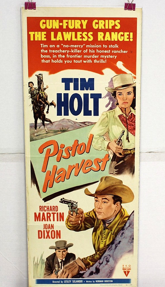 ORIGINAL MOVIE PISTOL HARVEST insert ’51 Tim Holt, Richard Martin & Joan Dixon