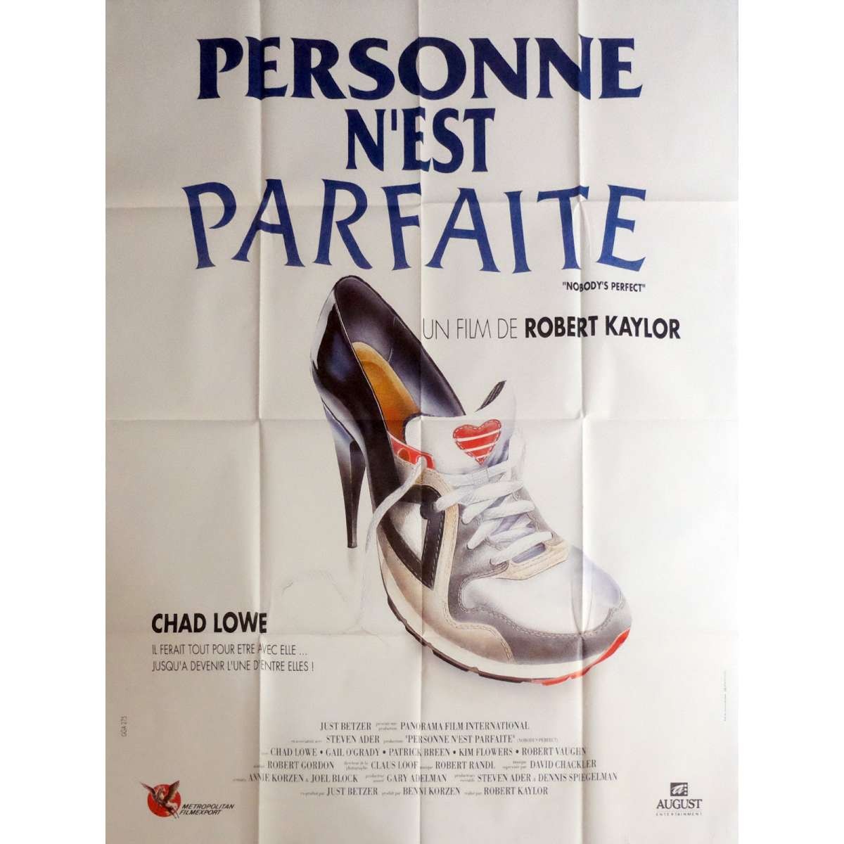 NOBODY’S PERFECT Movie Poster 47×63 in. – 1990 – Robert Kaylor, Chad Lowe