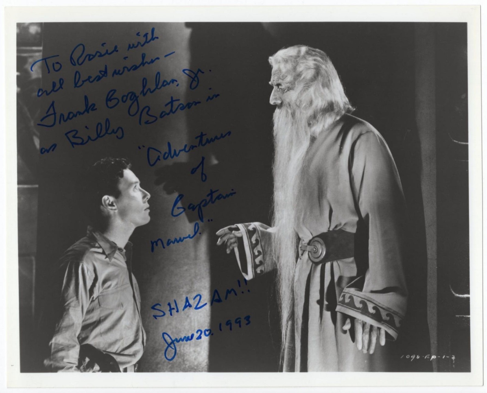 CAPTAIN MARVEL SERIAL, FRANK COGHLAN Jr SIGNED PHOTO isp IN-PERSON 90s SHAZAM, 1