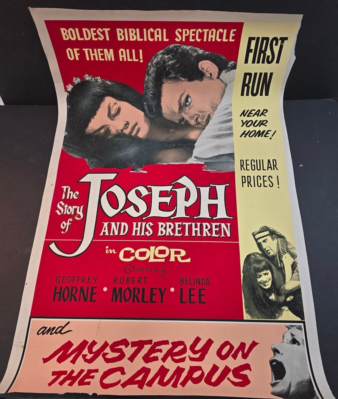 Vintage 1950 Double Feature Movie Poster Joseph & His Brethren Campus 26.5×40
