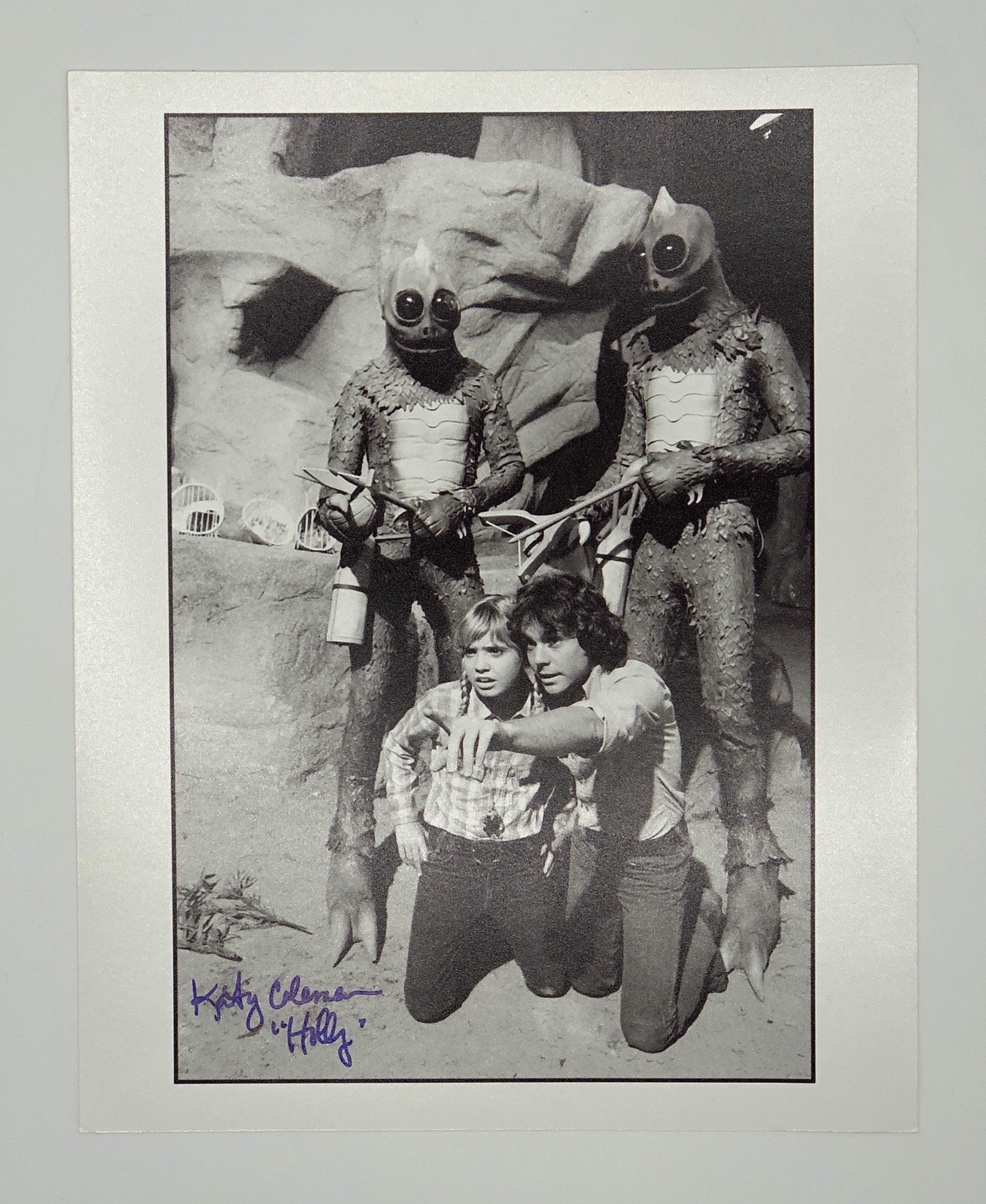 Kathy Coleman Land of the Lost Holly Signed 8×10 Photo w/ Sleestaks & COA