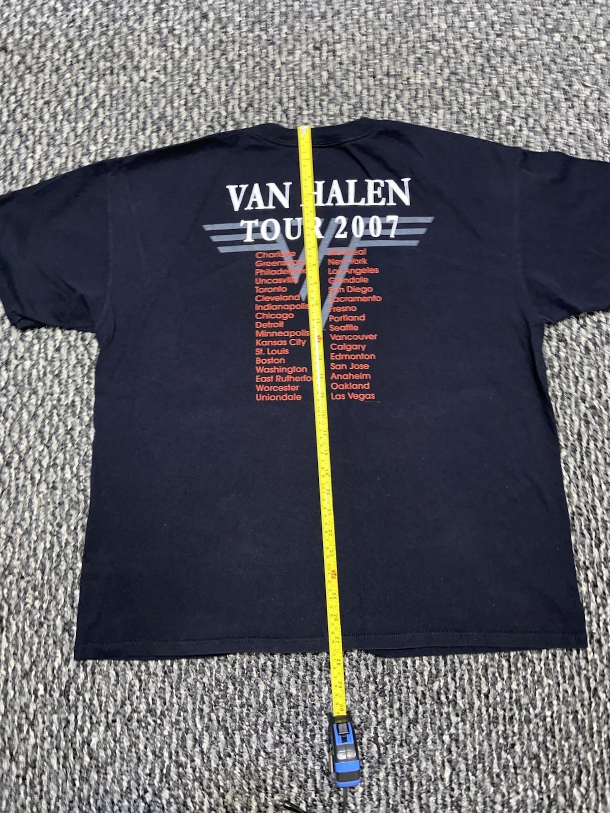 Vintage Van Halen Tour Shirt 2007 David Lee Roth Comeback Vg Cond No Tag OG