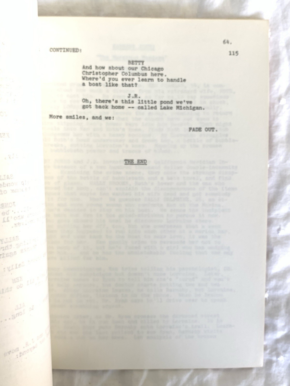 BARNABY JONES / Buddy Ebsen Signed THE MARATHON MURDERS /TV Script