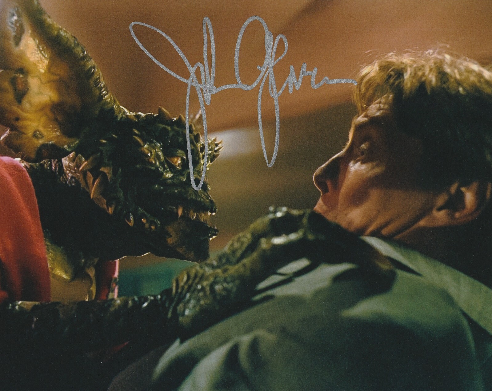 JOHN GLOVER GREMLINS 2 SIGNED 10X8 COLOR PHOTO DANIEL CLAMP AUTOGRAPH