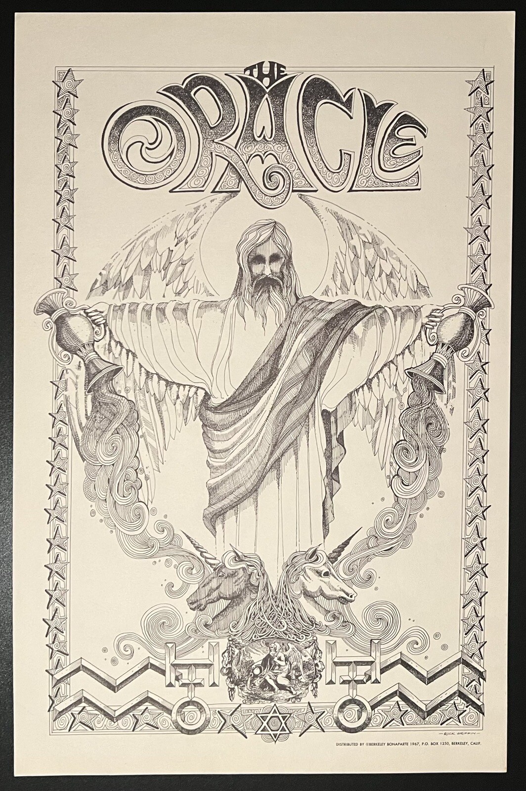 Rick Griffin “The Oracle”! Original B&W 1967 Printing by Berkeley Bonaparte