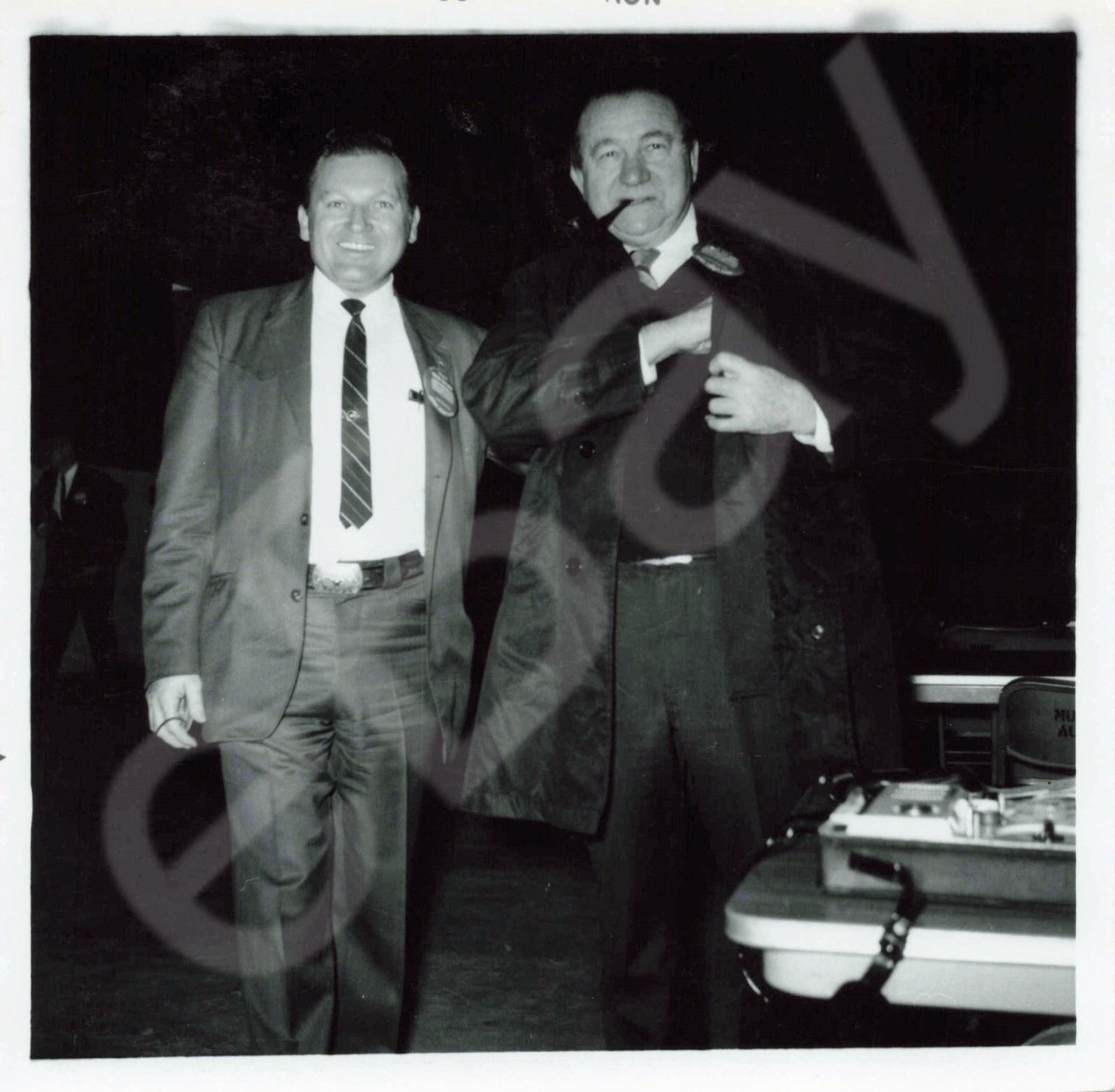 Tex Ritter & Jimmy Kirk VINTAGE Candid 3.5×3.5 Photo RARE CM493