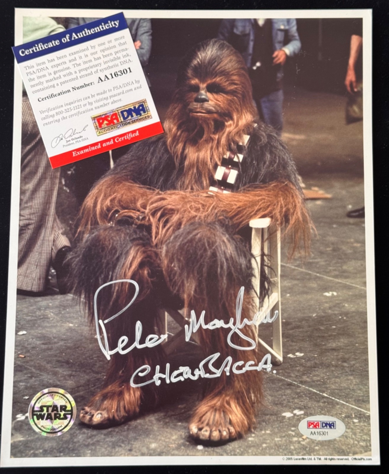 Signed Peter Mayhew Photo STAR WARS Chewbacca 8×10 Official Pix OPX Auto PSA