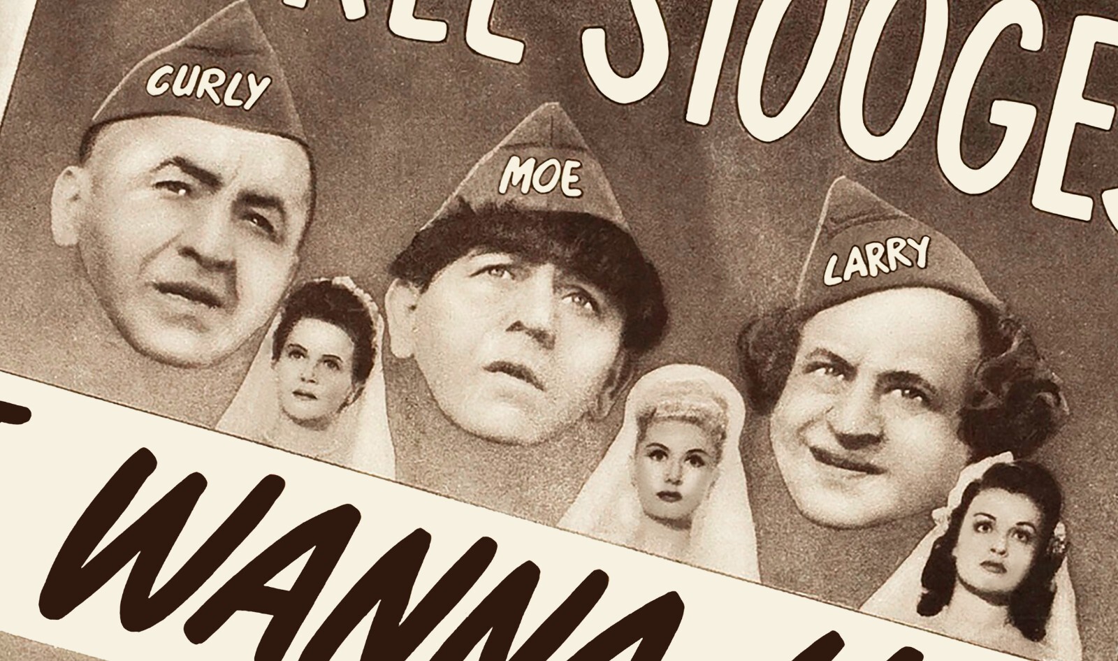 “G.I. WANNA HOME” (1946) one sheet – 27″x40″ 3 STOOGES – Curly movie poster!!