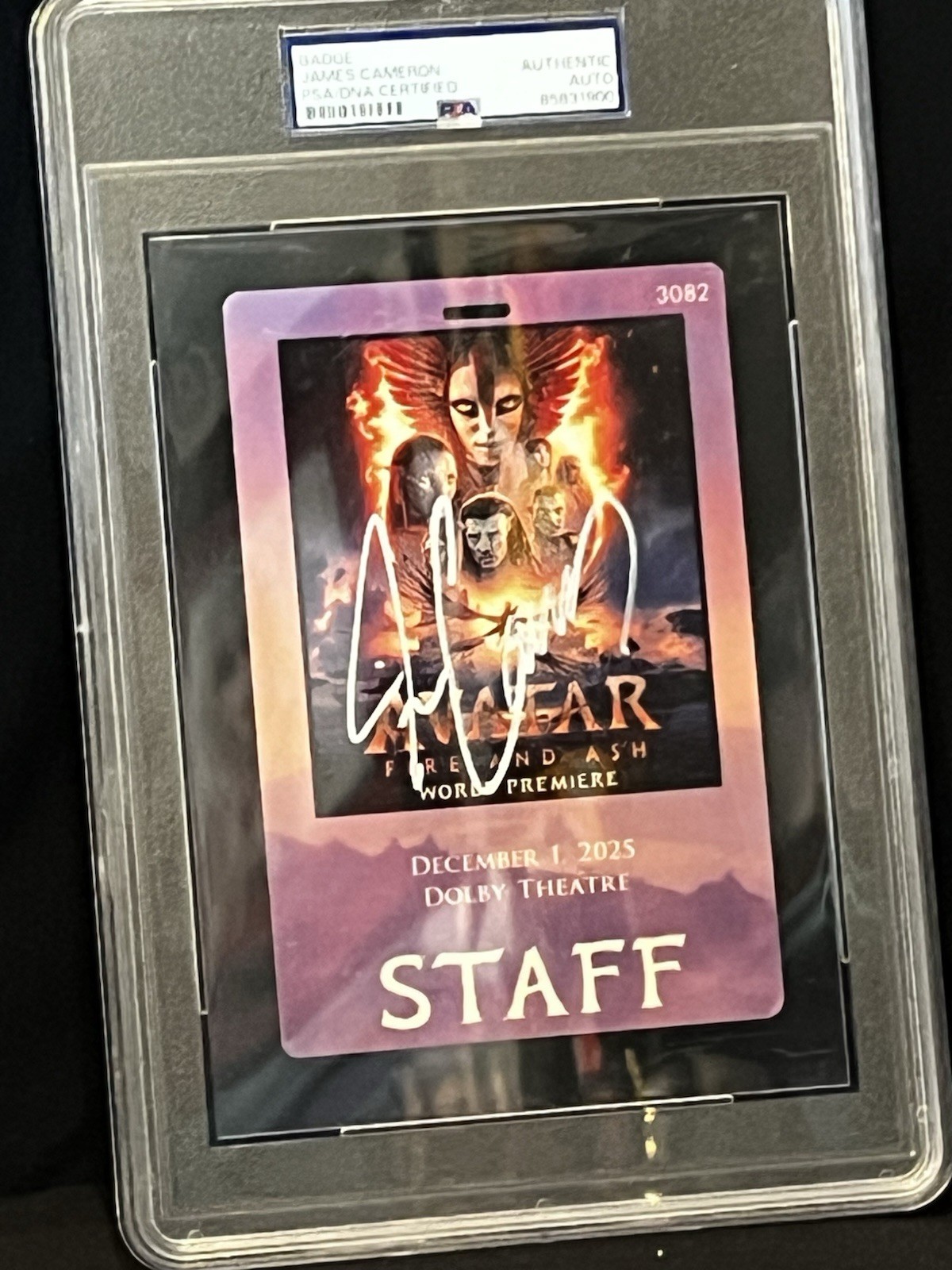 James Cameron Producer Signed Autograph Avatar Pass PSA/DNA Slabbed