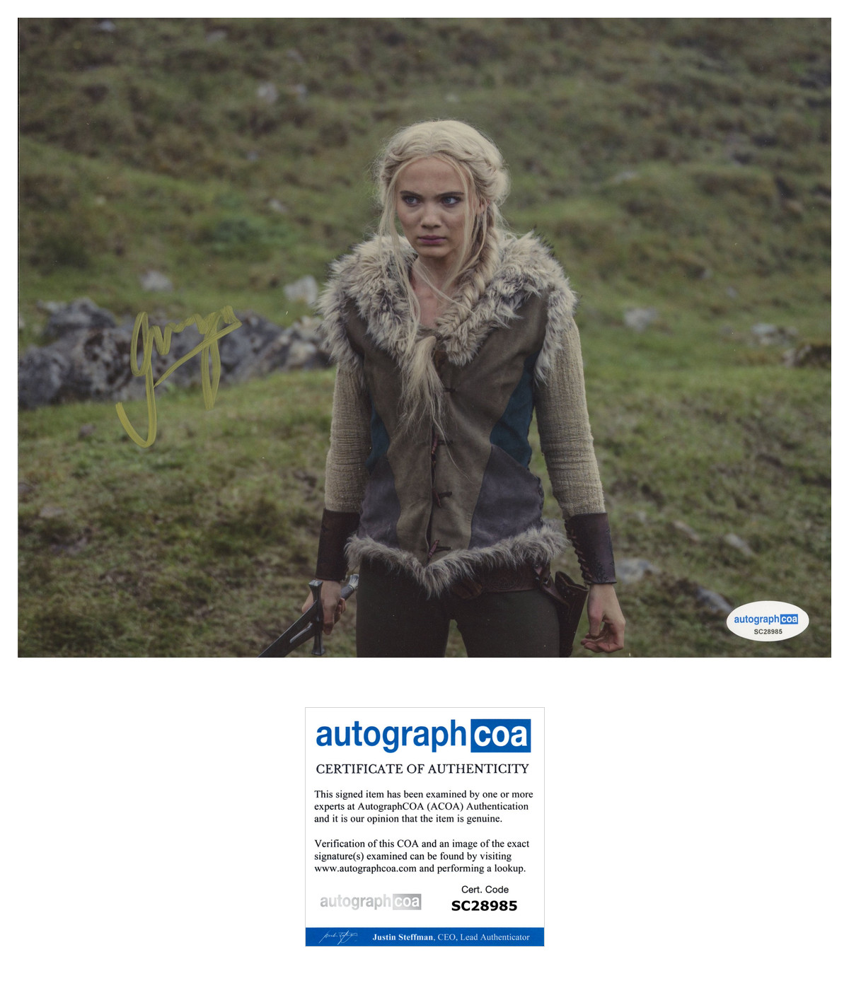 Freya Allan The Witcher Autographed Signed 8×10 Photo ACOA