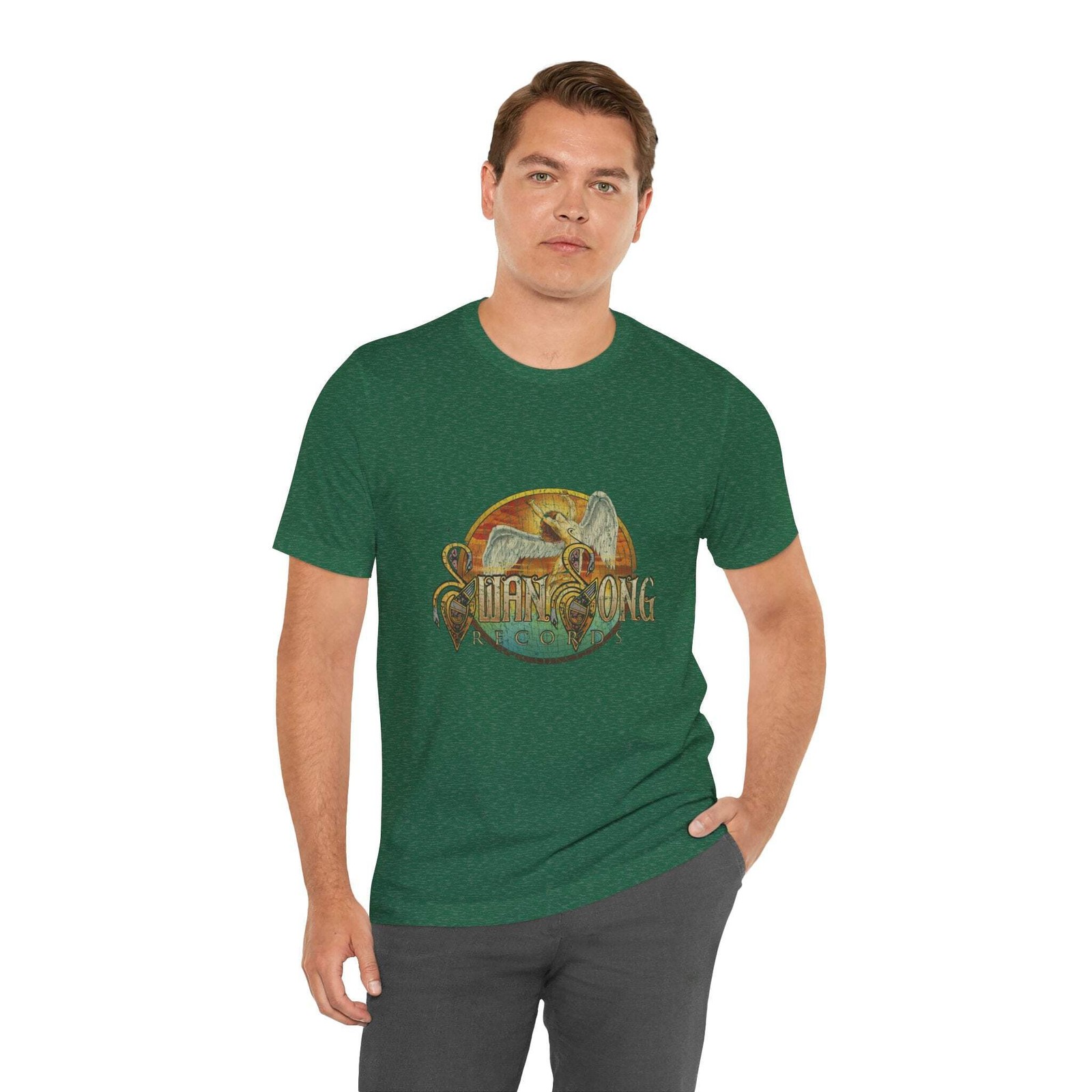 Vintage Swan Song Records Label Logo Unisex Jersey Short Sleeve T-Shirt