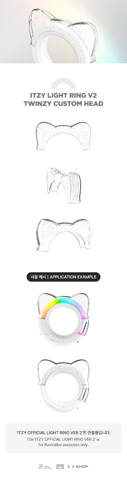 ITZY OFFICIAL LIGHT RING VER 2 / LIGHT RING V2 TWINZY CUSTOM HEAD for MIDZY