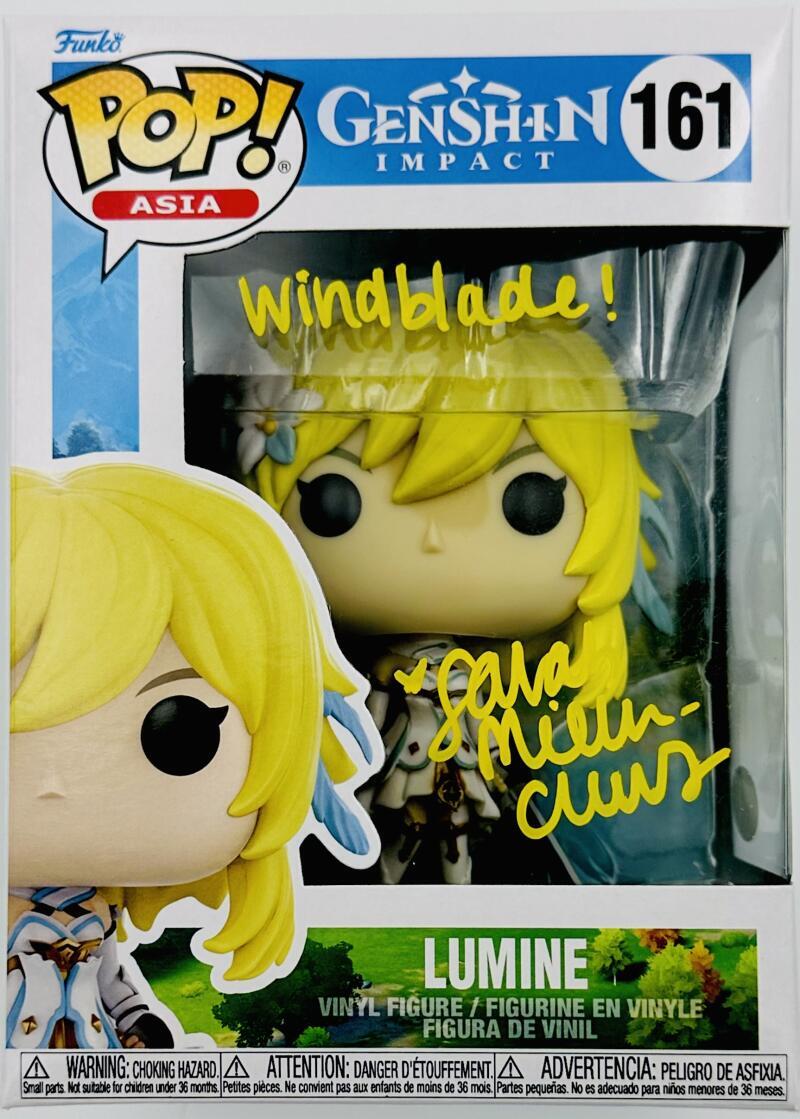 SARAH MILLER CREWS SIGNED LUMINE FUNKO POP 161 GENSHIN IMPACT AUTOGRAPH JSA 370