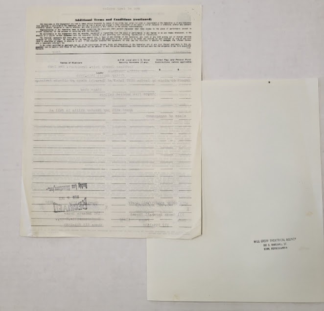 Vintage Signed Contract & 8×10 Press Photo The Willis Brothers Herkimer County