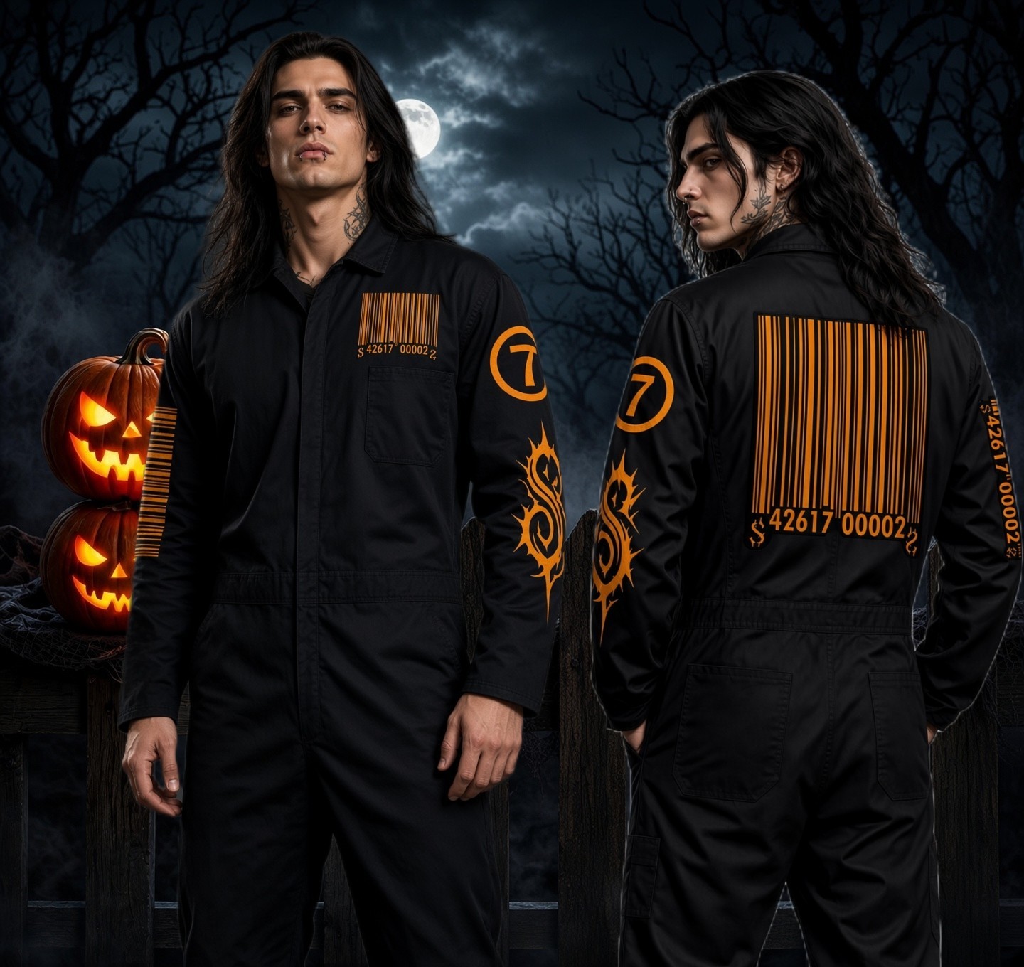 Dystopian Nightmare Series Jumpsuit, Black & Orange Coveralls!