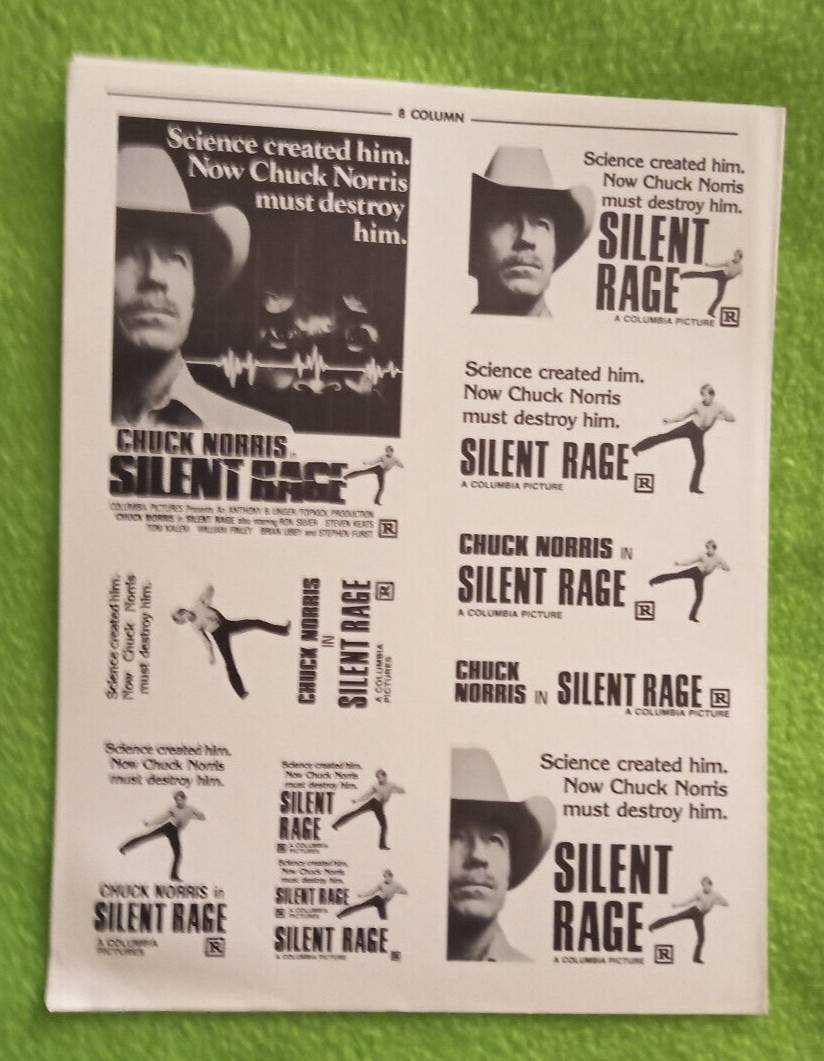 “Silent Rage” Original Movie Mini Ad Clip Art 1982 (uncut)
