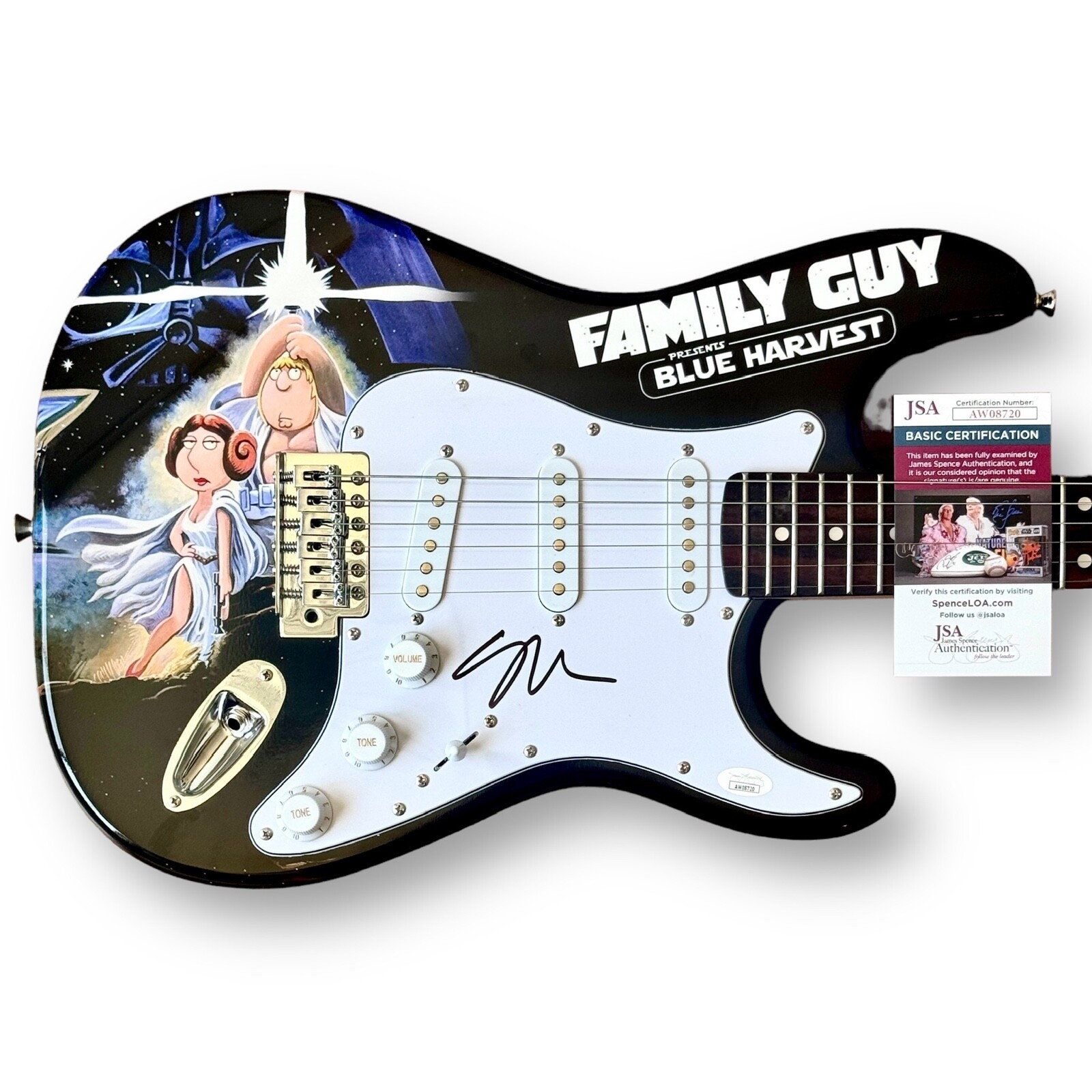 Seth MacFarlane Signed Guitar Custom Graphics JSA COA Family Guy Star Wars