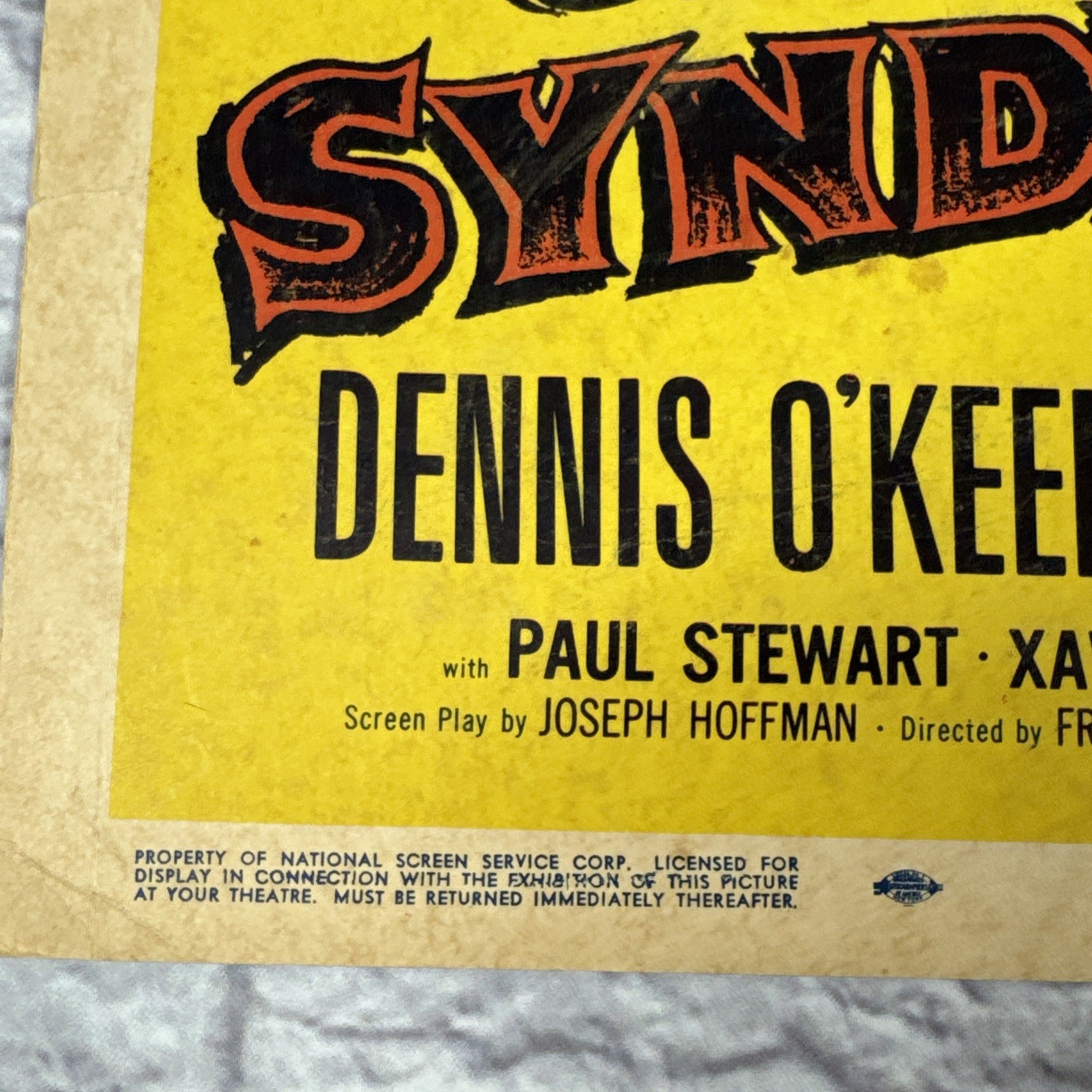 Vintage Chicago Syndicate 1955 Window Card Dennis O’Keefe Abbe Lane Movie Poster