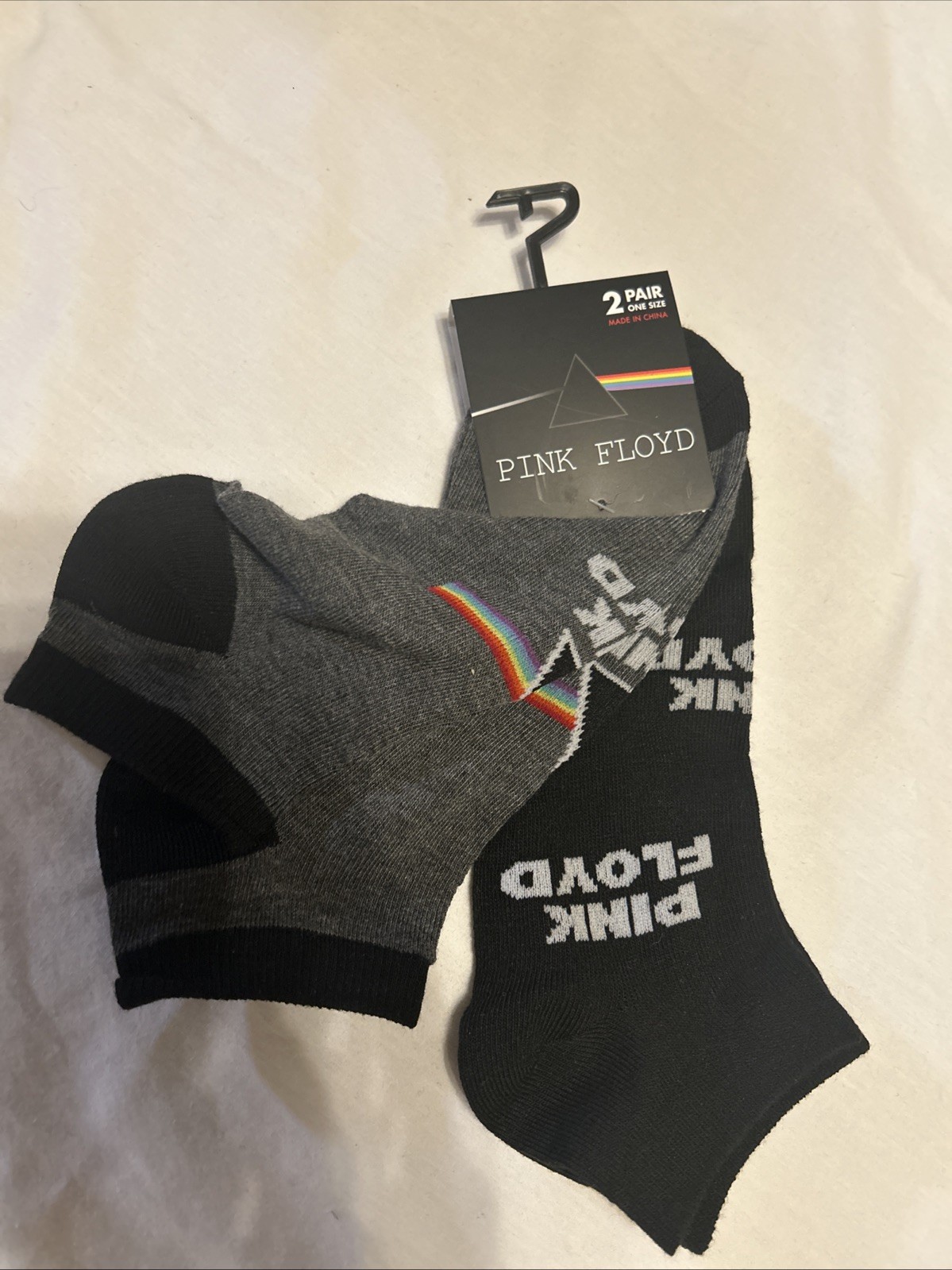 Pink Floyd Novelty 2 Pair Ankle Socks One Size US Shoe Size 7-12 NWT