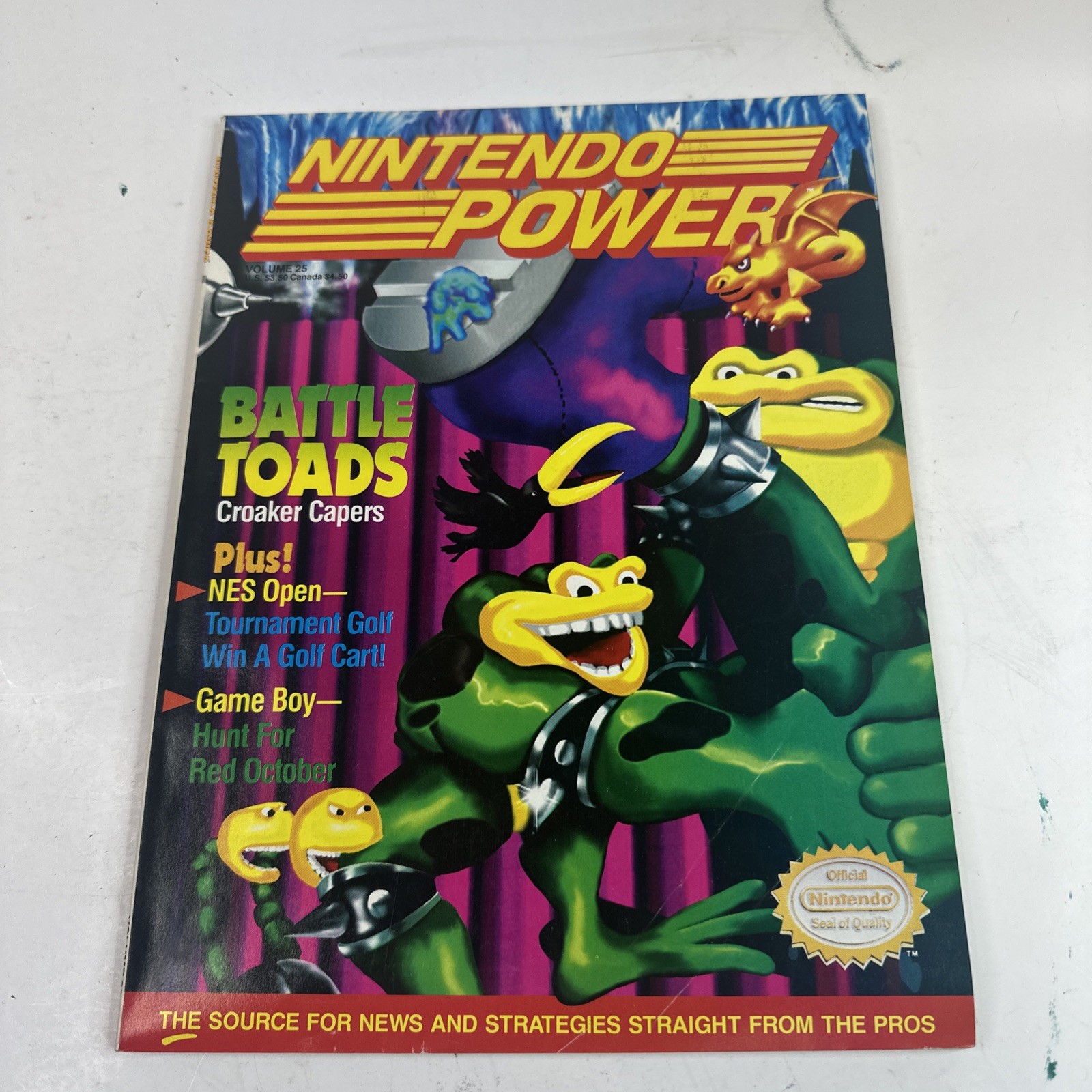 Nintendo Power Vol 25 June 1991 Battle Toads Cover with Spy Hunter poster