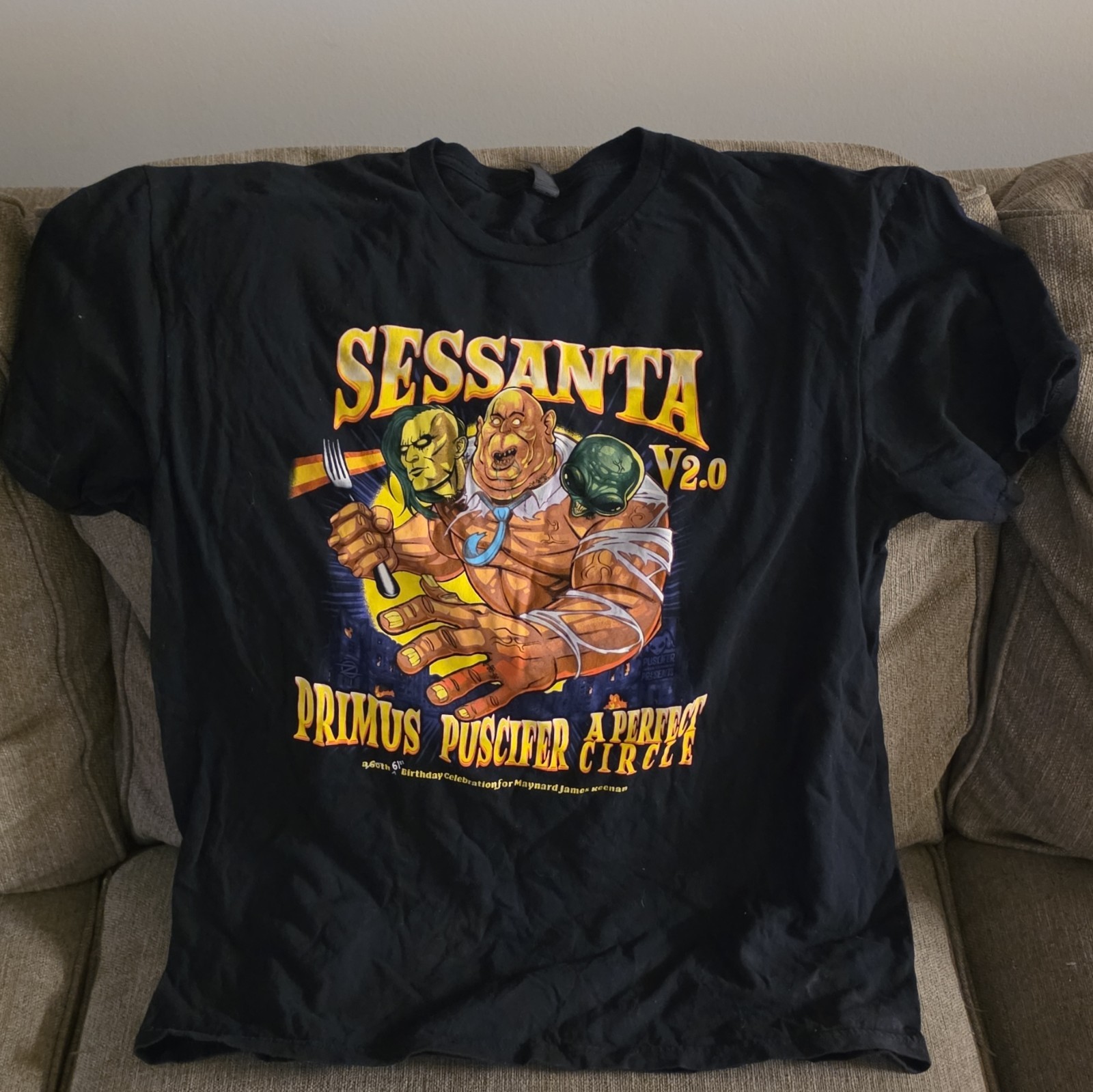 Gildan Softstyle Black XL T-Shirt Sessanta V2.0 Tour Primus Puscifer APC