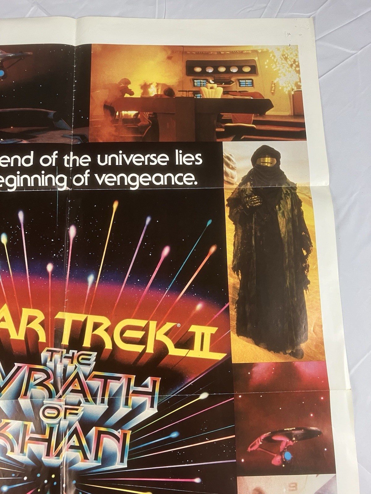 Star Trek 2 The Wrath of Khan Original One Sheet Movie Poster 1982 Vtg 41″ x 27″