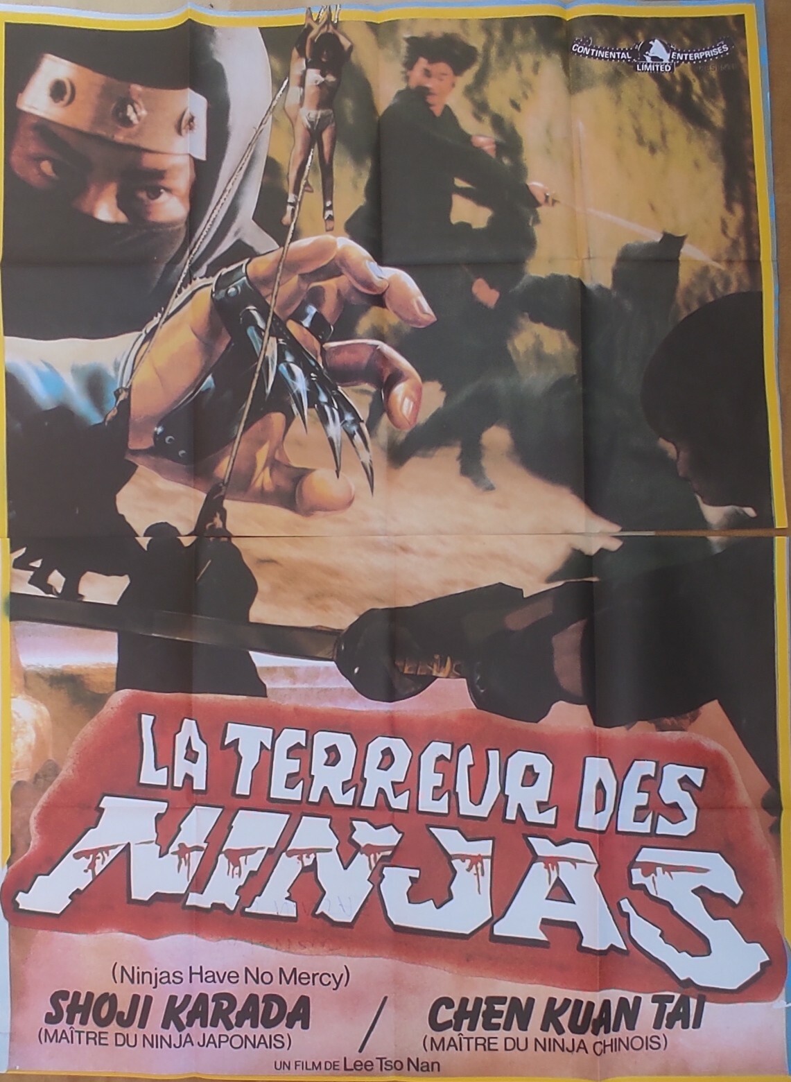 Original Kungfu Movie Poster Ninjas Have No Mercy 70s Shoji Karada 2-Sheet 60×45