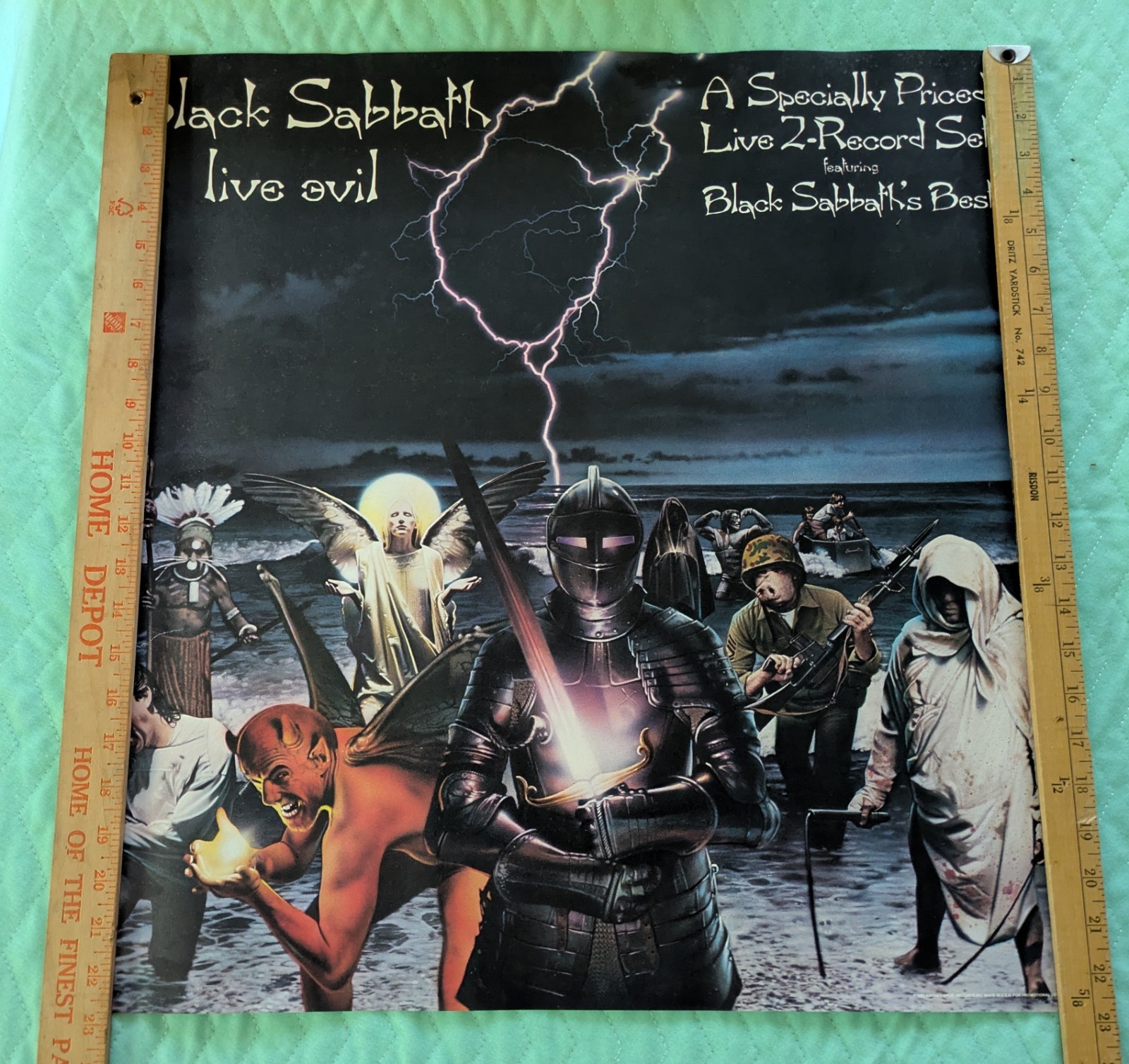 BLACK SABBATH Vintage LIVE EVI Store Display Poster 23″X23″