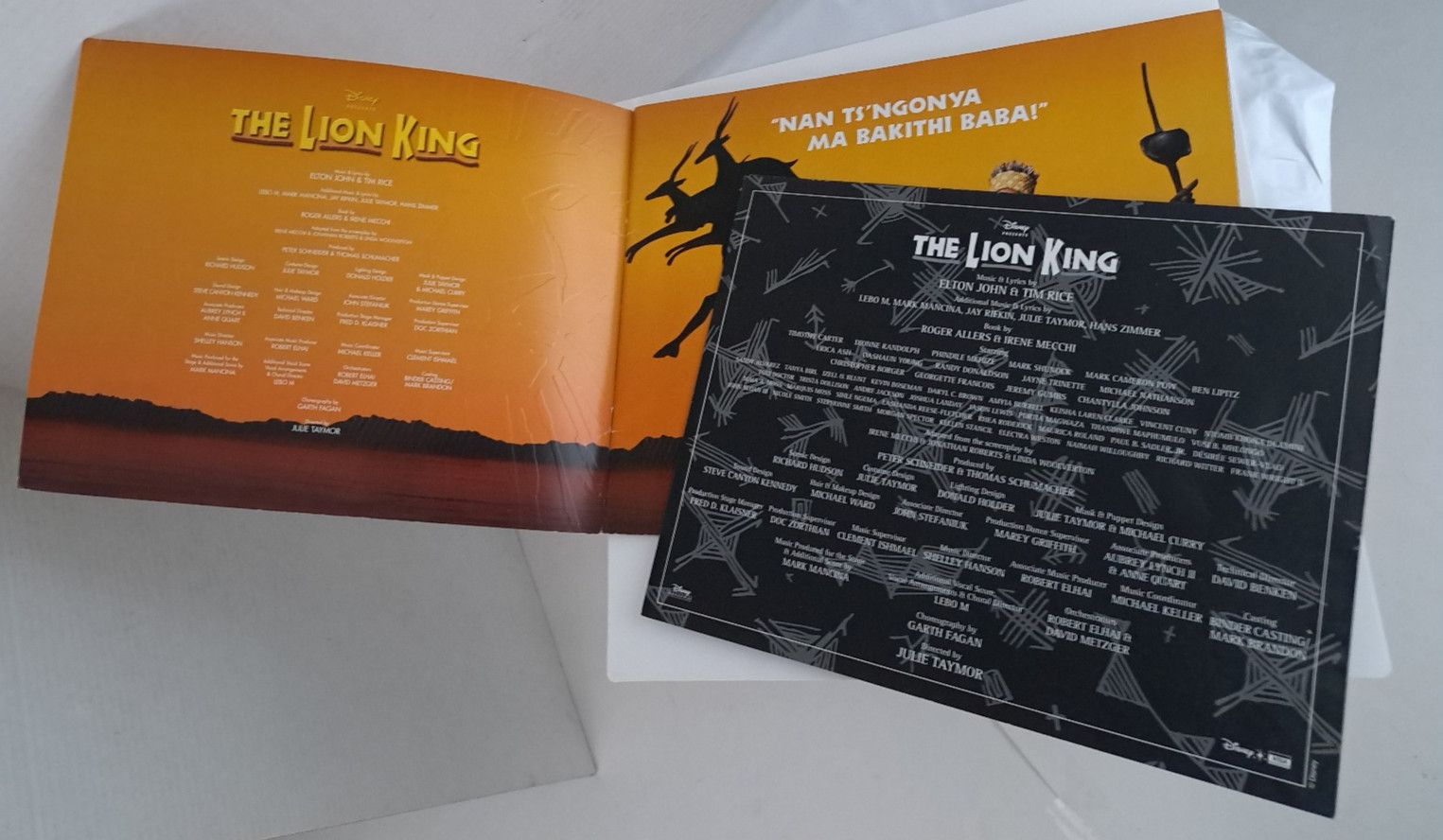 Vintage Lion King Broadway Stage Play 2007 Program with Stars Actors Insert